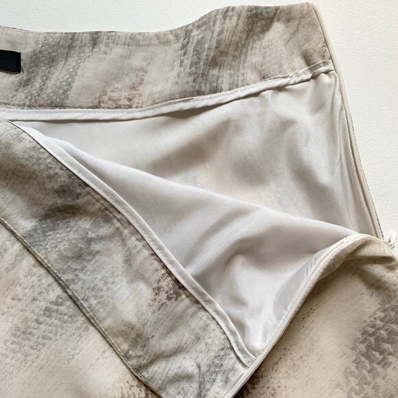 Darjoni Skirt Cream Brown Gray Flowy Chiffon Layered Knee Length Skirt Size 16 - Picture 6 of 11